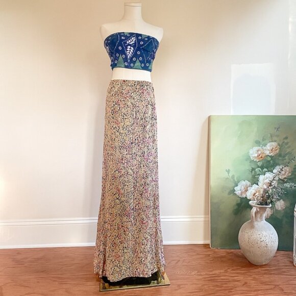 Maxi Chiffon Skirt Reversible Womens Small Floral  Whimsical Fairy Romantic Y2K - Picture 5 of 14